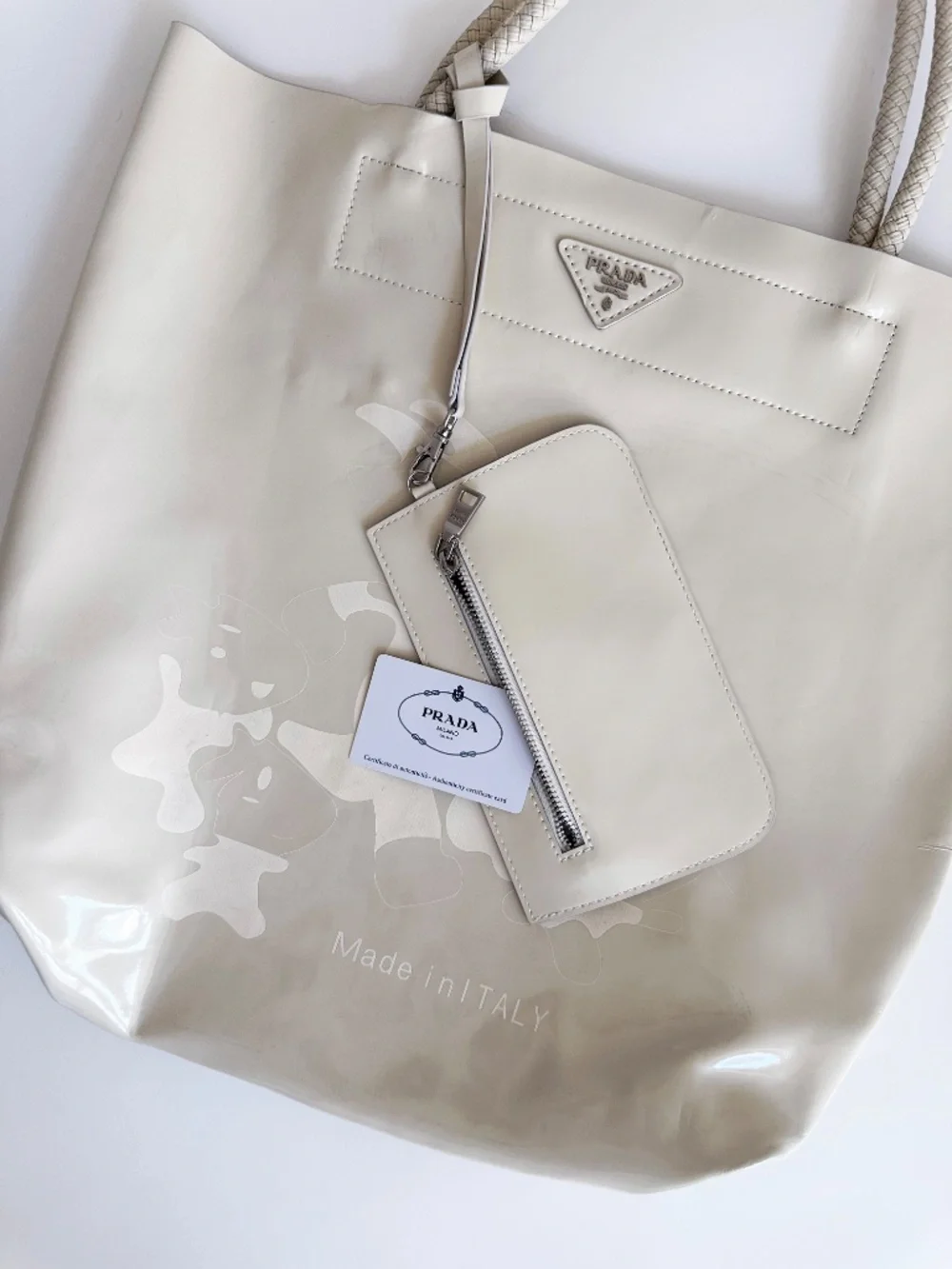 PRADA BAULETTO BR3107 RAME VIT. DAINO PRINT TOTE — NEW/UNUSED — ITALY
